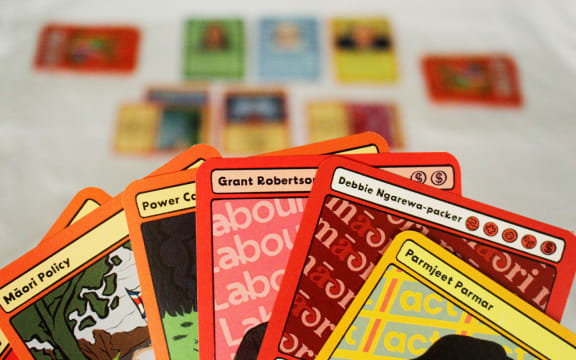 A picture of the card game Maya Templer created based on the election.