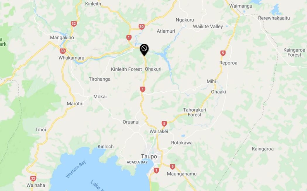 A fuel tanker rolled on State Highway 1 at Ohakuri, Taupo District, blocking the southbound lane.