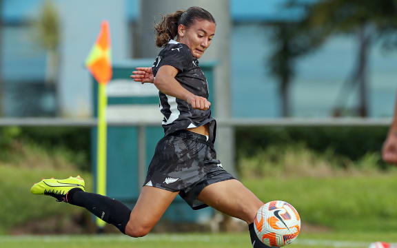 New Zealand's Indiah-Paige Riley. Women's Olympic Football Tournament, Oceania Qualifier, New Zealand v Samoa, FFS Football Stadium Apia, Samoa, Saturday 10 February 2024. Photo: Shane Wenzlick / www.photosport.nz