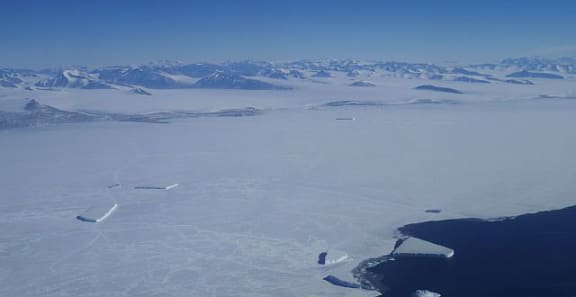 Each winter up to 20 million square kilometres of sea ice forms around Antarctica. In this November photo the fringing sea ice in the Ross Sea is just beginning to break up.