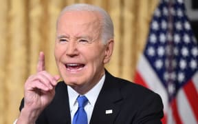 US President Joe Biden delivers his farewell address to the nation from the Oval Office of the White House in Washington, DC, on January 15, 2025. (Photo by Mandel NGAN / POOL / AFP)