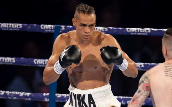 David Nyika in professional fight 2021.