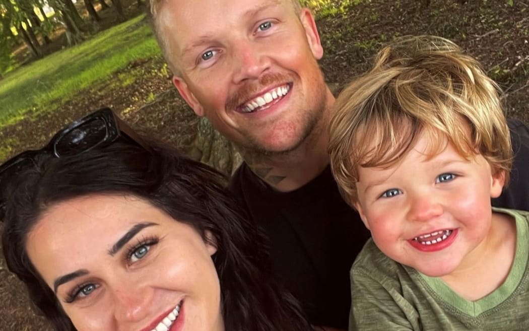 Aucklander Sam Clayton, pictured with his wife and son. Sam was scammed of $41,000 through his bank, BNZ. More than $18,000 remains outstanding.