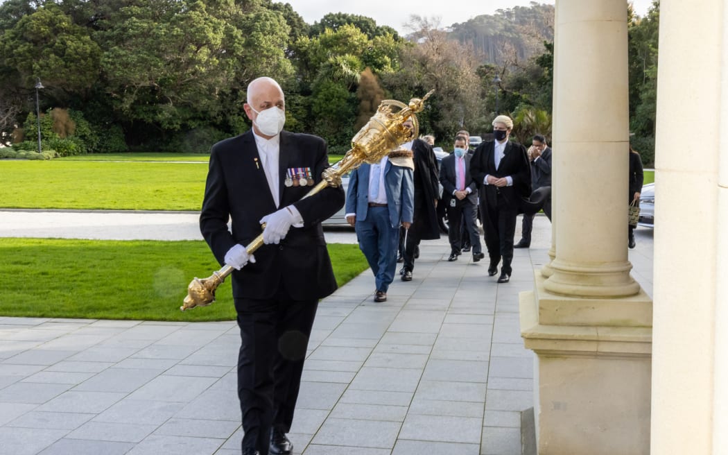 New Speaker Adrian Rurawhe attends Government House for confirmation form the Government General