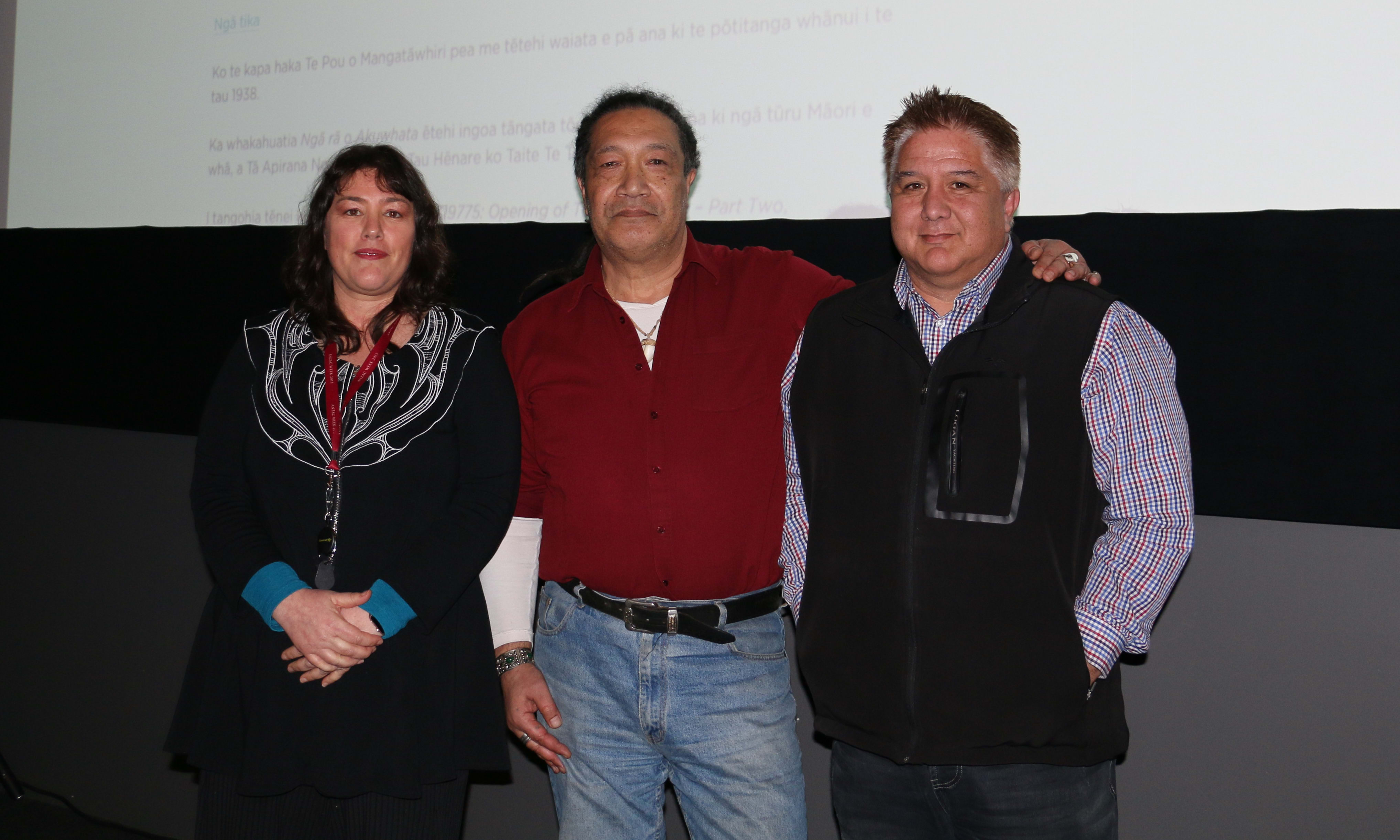 (L-R) Pou Arahi Honiana, Lawrence Wharerau and Gareth Seymour.