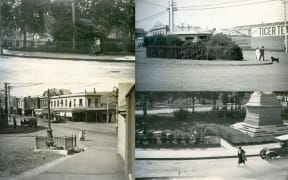Dunedin toilets (clockwise from top left): the women's entrance in the Octagon; the Manor Place facilities; the men's entrance in the Octagon; the lower London Street toilets.