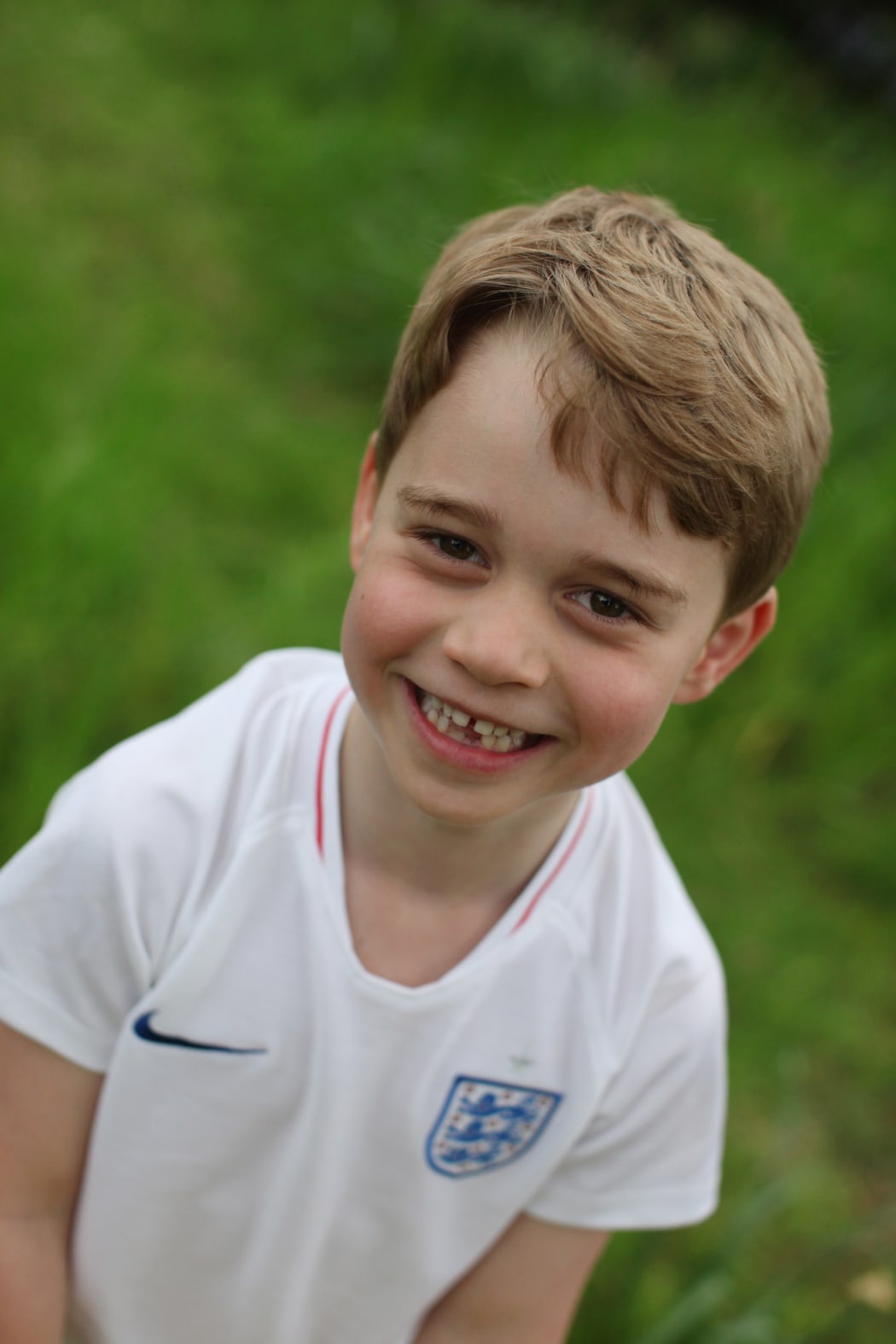 Prince George, in the garden of Kensington Palace, in a photo taken by the Duchess of Cambridge to mark the prince's sixth birthday.