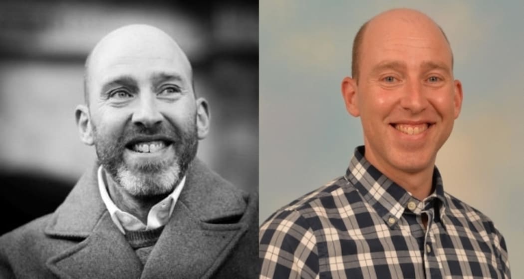 Facial hair expert Alun Withey with and without a beard.