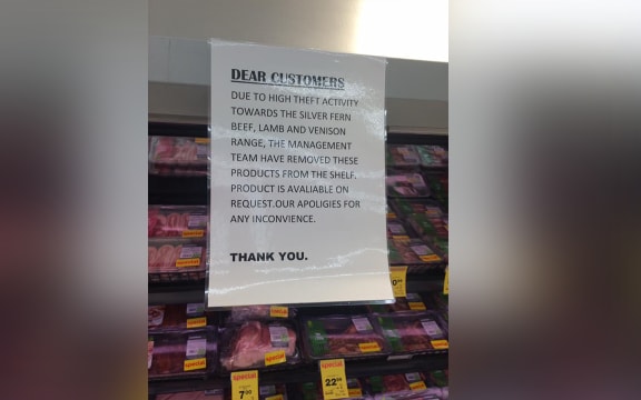 The Countdown supermarket at Sylvia Park temporarily removed Silver Ferns Farms meat from shelves due to high theft of the product.