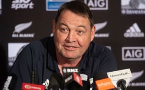 All Blacks head coach Steve Hansen speaks to the media during an All Blacks media conference at the Intercontinental Hotel in Wellington on Thursday the 25th of July 2019. Copyright Photo by Marty Melville / www.Photosport.nz