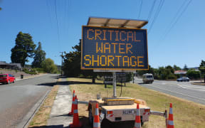 Sign at Wakefield warning people of a water shortage in the area.
