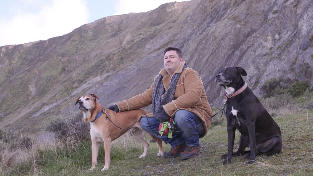 Justin Meade borrows Charlie and Betty through the Dog Share Collective, and walks them several times a week