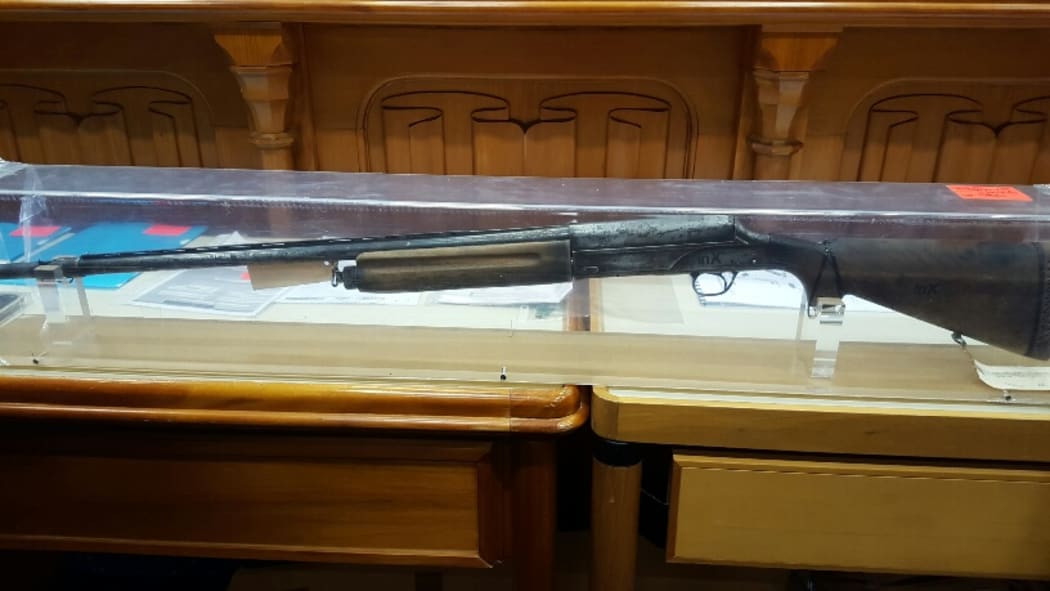 The shotgun found on Mr Tully when he was arrested which is different to the one used in the shooting.