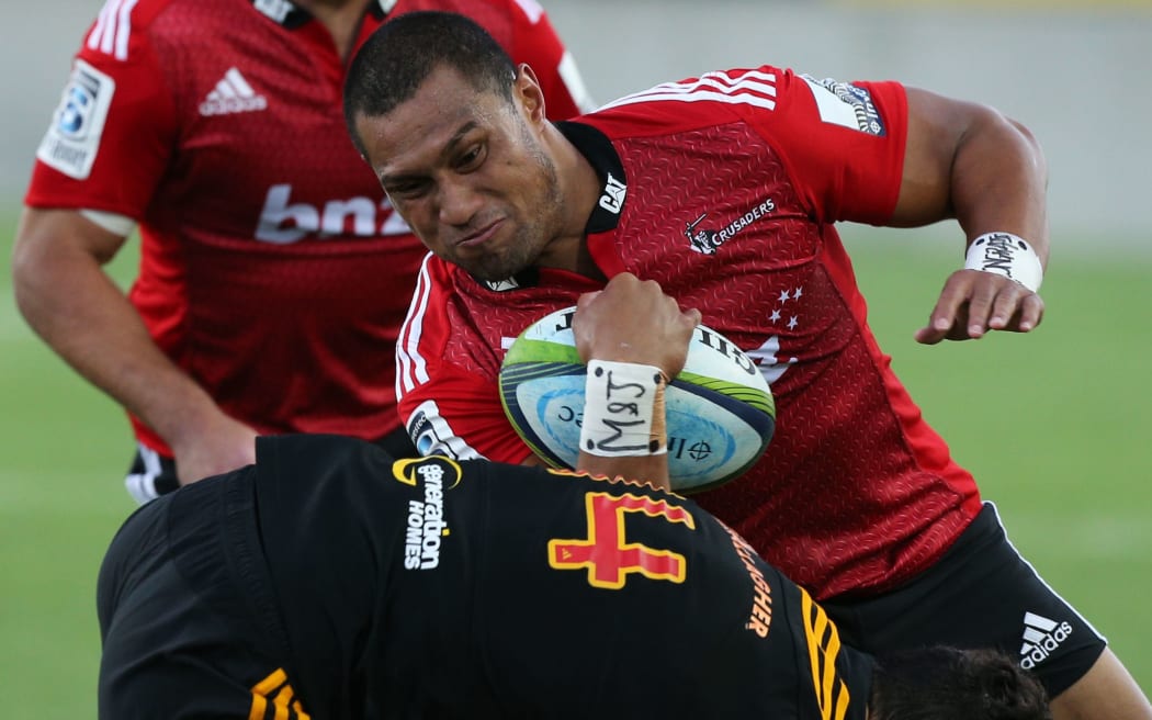 The Crusaders' centre Robbie Fruean playing against the Chiefs.