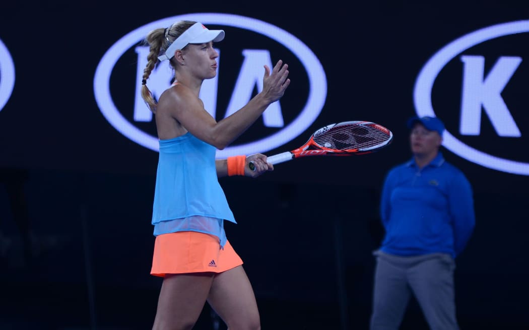 Angelique Kerber during her loss to American Coco Vanderweghe at the Australian Open.