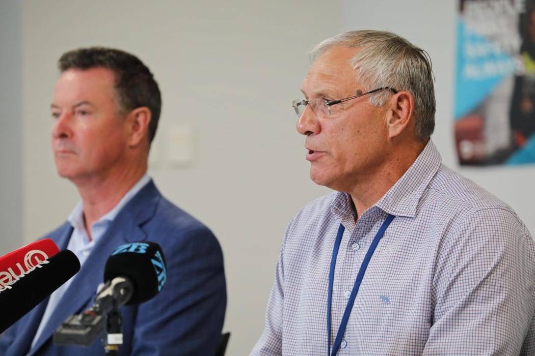 Board chairperson Bill Osborne and chief executive officer Tony Gibson.