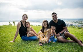 Lilo Oka Fauolo Sanerivi with his wife Deborah and their three children. Lilo said "I could not have reached this point without the social, spiritual and financial support of my wife, family, village, the Samoan Government and the University.”