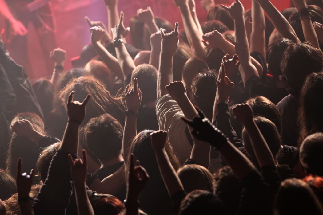 Crowd rocking on the concert