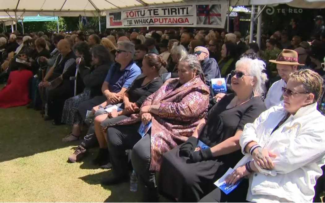 Crowd at funeral of Tariana Turia.