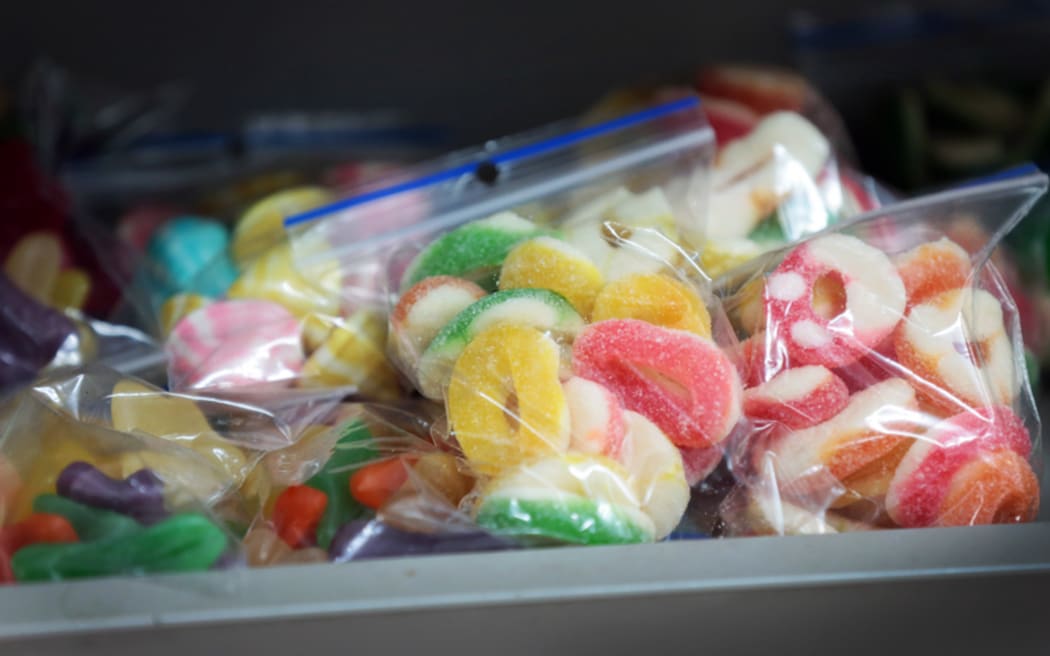 Lollies on a dairy shelf