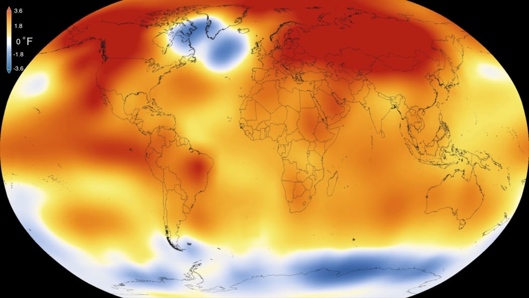 NASA illustration showing 2015 was the warmest year since modern record-keeping began in 1880.