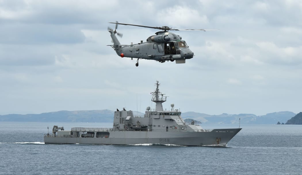 HMNZS Otago with an embarked SH-2G(I) Seasprite helicopter is currently on fisheries patrol in Fiji’s Exclusive Economic Zone.