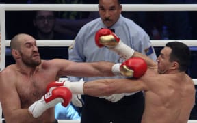 Tyson Fury on his way to beating Vladimir Klitchko.