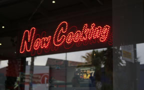 "Now Cooking": The power is being restored to Gisborne, including this pizza joint on Gladstone Rd, after more than 30 hours without it.