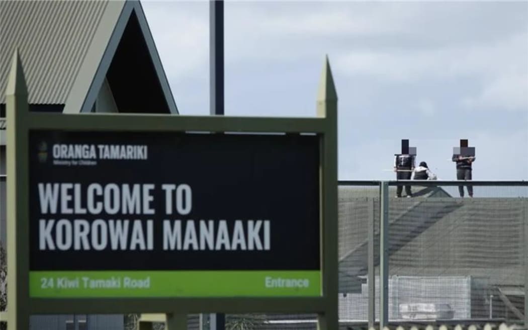 Youths on roof of Korowai Manaaki, 31 December 2024.