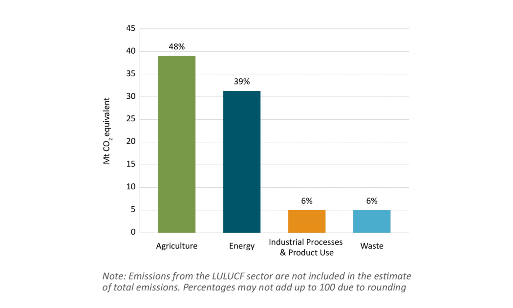New Zealand's greenhouse gas emissions in 2013 (by sector, in million tonnes of CO2 equivalent).