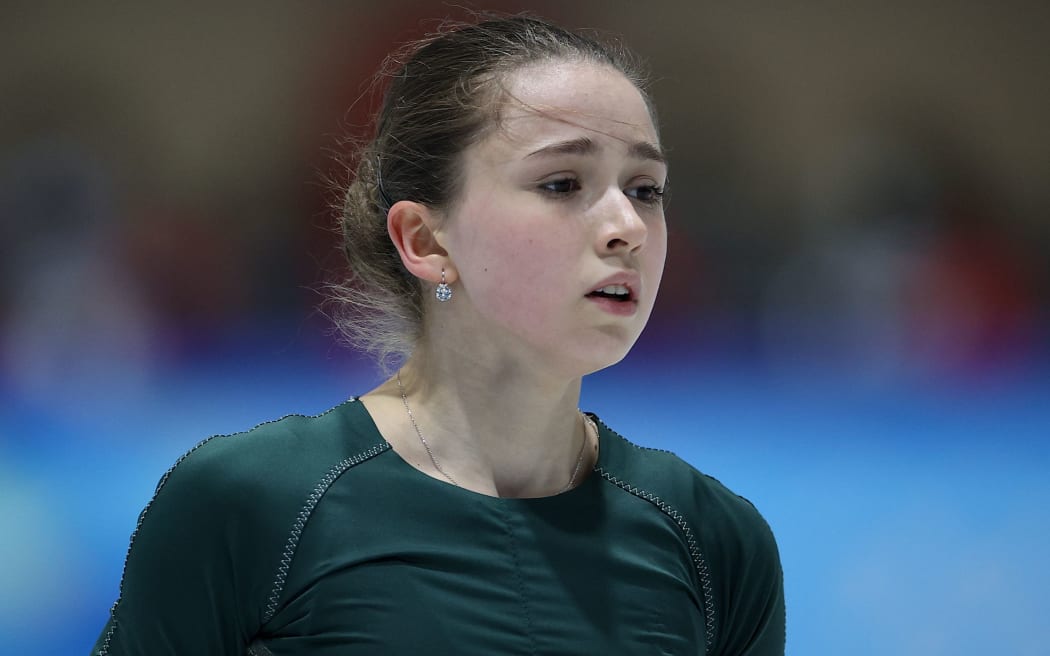 BEIJING, CHINA - FEBRUARY 12: Kamila Valieva of Russian Olympic Committee who competes in the Figure Skating Event at the Beijing 2022 Olympic Games, trains in Beijing, China, 12 February 2022.