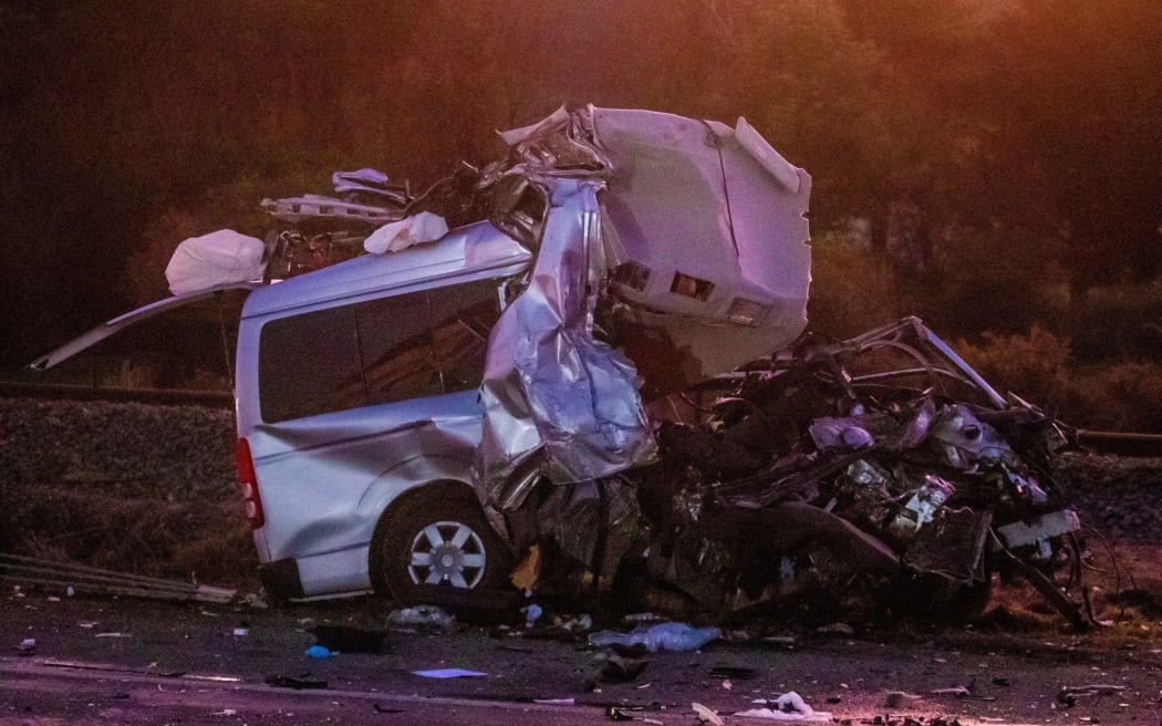 Seven people in this van were killed when it collided head-on with a truck south of Picton. The other two people in the van were injured - one critically and one seriously.