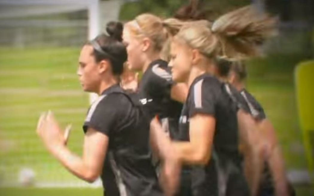 The Football Ferns in training