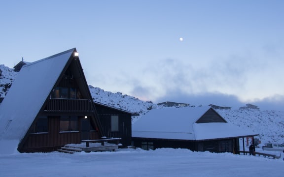 Snow at the base of Whakapapa Ski Field.