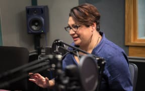 Metiria Turei in the RNZ Morning Report Auckland studio. 17 July 2017.