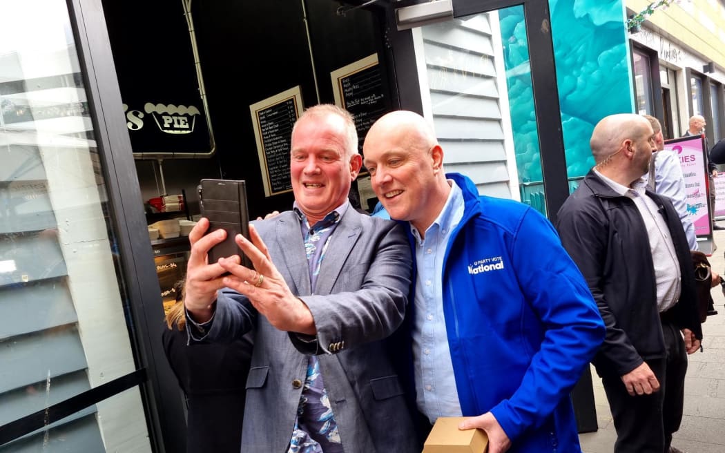 National Party leader Christopher Luxon on the campaign trail at Riverside Market in central Christchurch on 14 September, 2023.