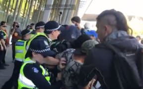 ABC reporter Ferrier Steph captured this moment from the climate protests in Melbourne and shared it on social media.