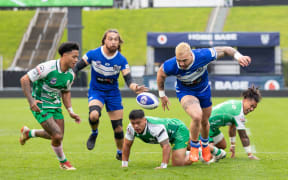 The Glenora Bears and Pt Chevalier Pirates in action in the 2022 Fox Memorial Final in Auckland.