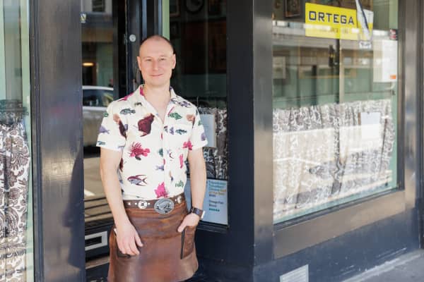 Wellington-based Ortega Fish Shack's Davey McDonald stands outside the restaurant.
