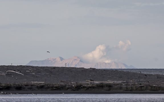 Whakaari / White Island in the hours after the eruption.