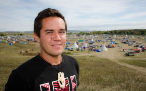 Kingi Snelgar at Standing Rock
