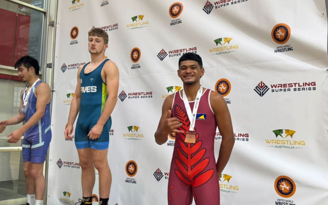 Mosemalie Kaio earned a bronze medal in the under-20, 74kg freestyle wrestling category.