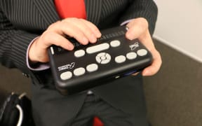 The new cost-effective braille reader. Photo: RNZ / Eva Corlett