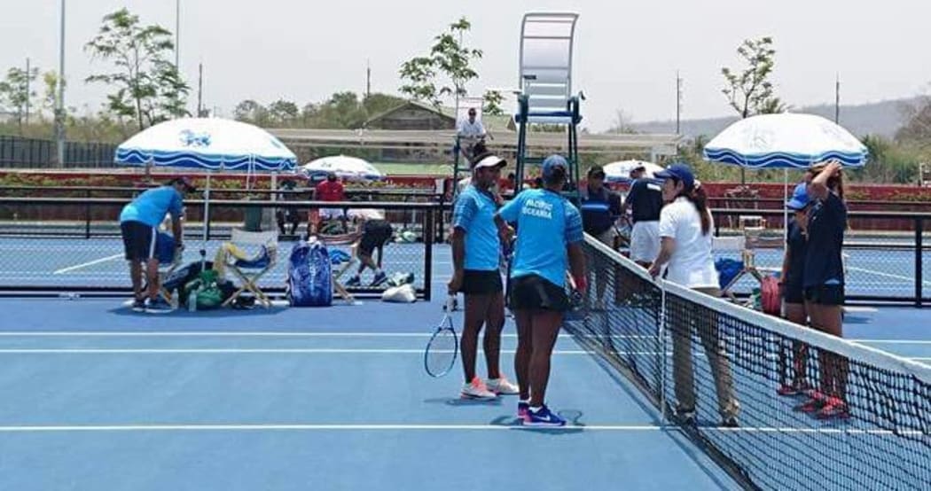 Abigail Tere-Apisah and Steffi Carruthers lost their doubles match against the Philippines.