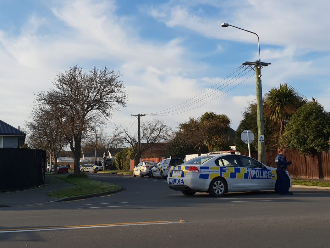 Police on Hoani Street in Papanui, Christchurch.