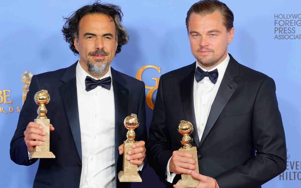 Director Alejandro Gonzalez Inarritu and actor Leonardo DiCaprio at the 73rd Annual Golden Globe awards.