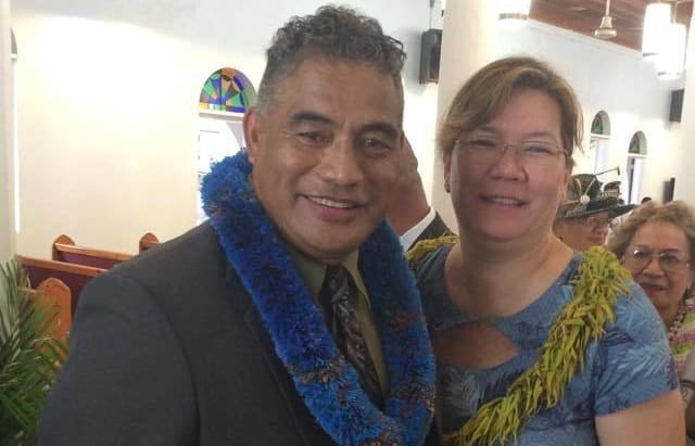Director of Health, Motusa Tuileama Nua (left) and his wife Anita