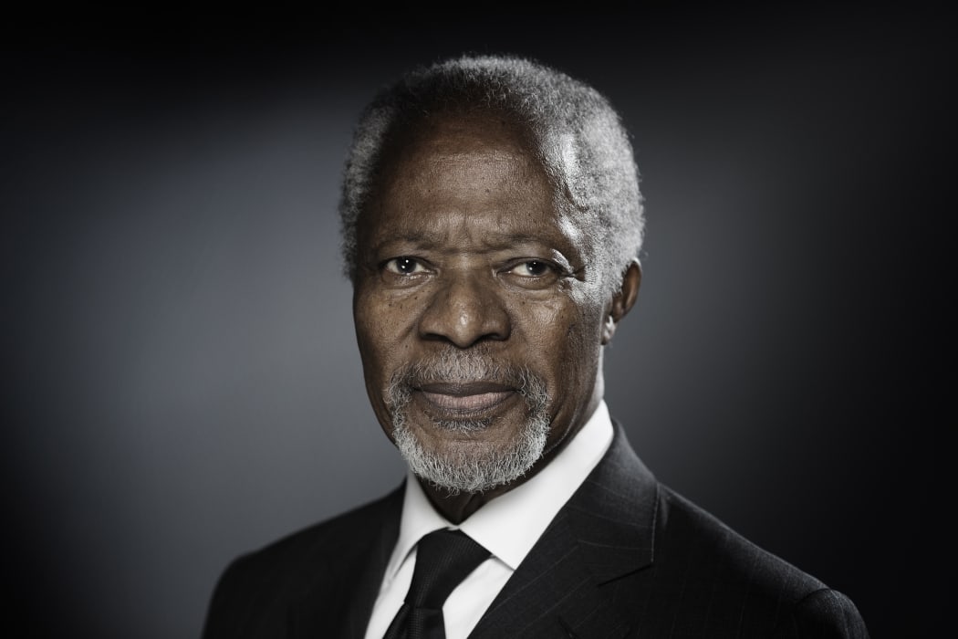 (FILES) In this file photo taken on December 11, 2017 Former United Nations (UN) secretary-general Kofi Annan poses during a photo session in Paris.  
Former UN chief, Nobel laureate Kofi Annan, 80, has died announced his foundation on August 18, 2018. / AFP PHOTO / JOEL SAGET