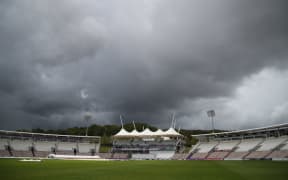 Rain clouds over the Ageas Bowl, Southampton.