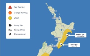 Heavy Rain Watches for 22 February 2023. 
Periods of heavy rain affect the South Island today. 
As the system moves north, it is expected to bring heavy rain to Wairarapa and Hawke's Bay and new Heavy Rain Watches have been issued for those areas. They could be upgraded to warnings.